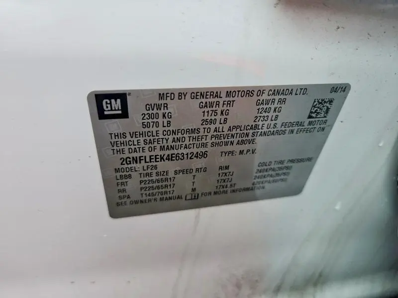 2014 CHEVROLET EQUINOX LS  