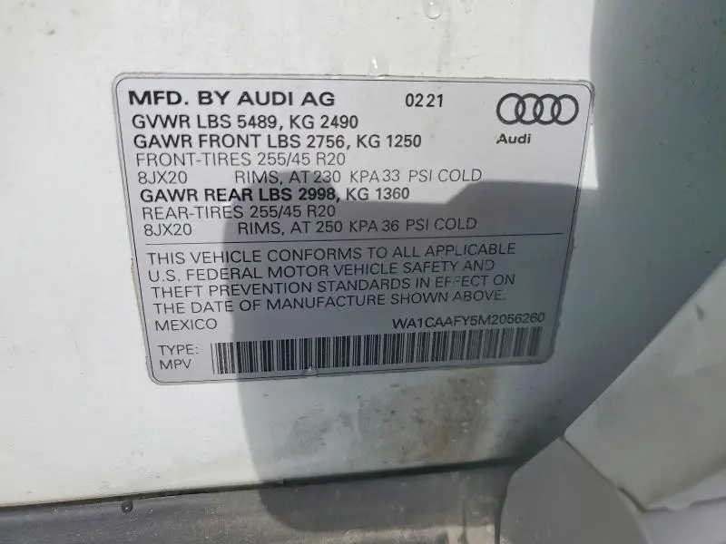 2021 AUDI Q5 PRESTIGE  
