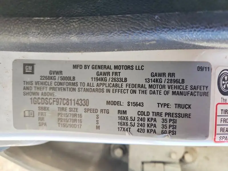 2012 CHEVROLET COLORADO LT  