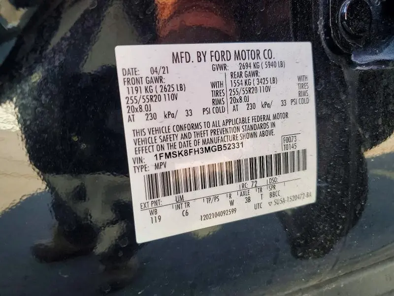 2021 FORD EXPLORER LIMITED  