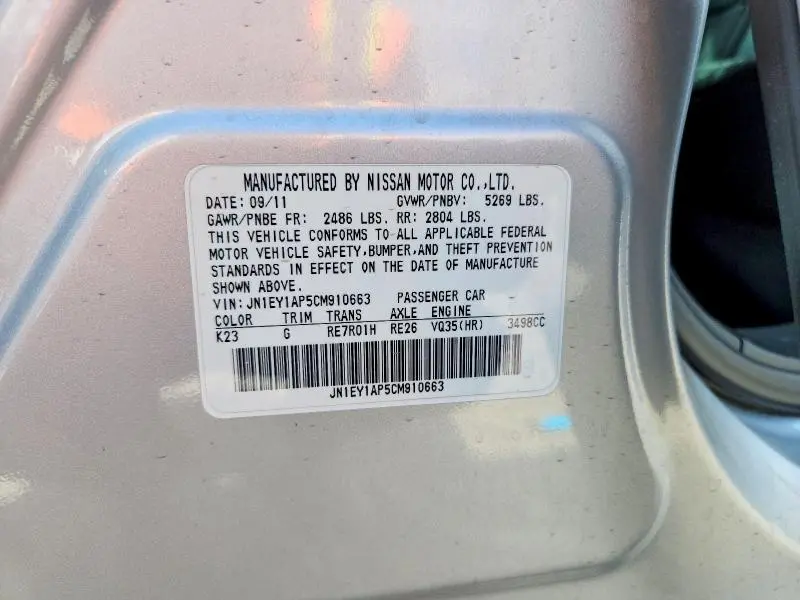 2012 INFINITI M35H BASE  