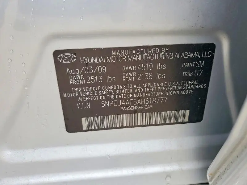 2010 HYUNDAI SONATA SE V6  