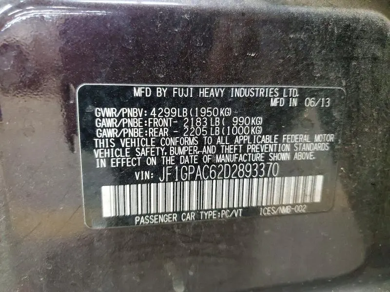 2013 SUBARU IMPREZA PREMIUM  