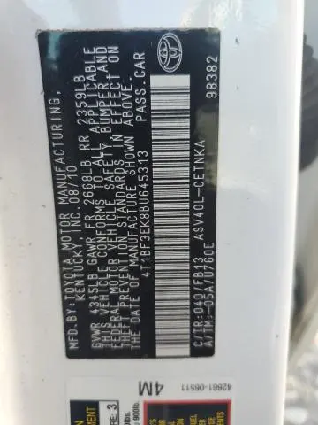 2011 TOYOTA CAMRY BASE  