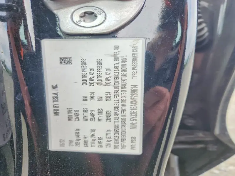 2022 TESLA MODEL 3   