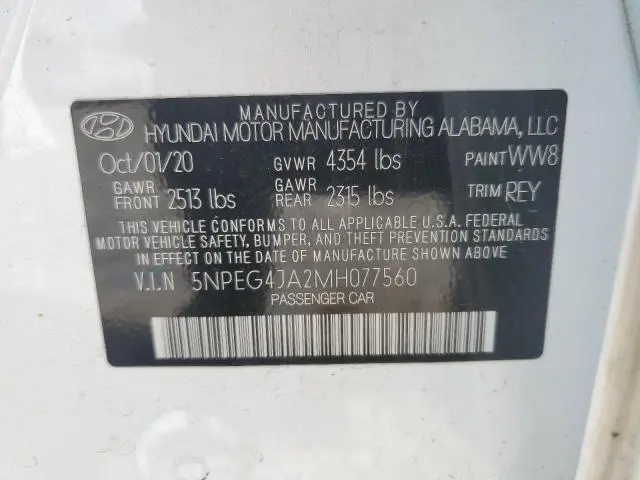 2021 HYUNDAI SONATA SE  