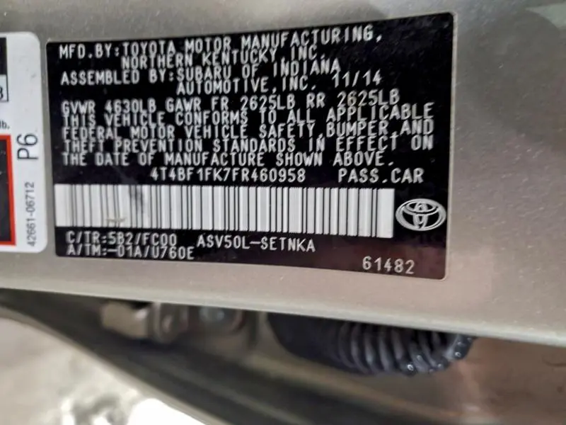 2015 TOYOTA CAMRY LE  