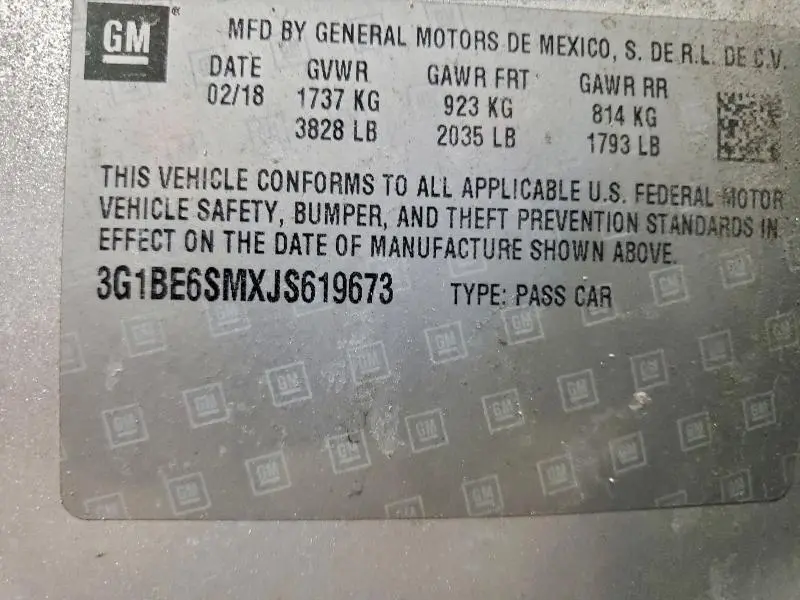 2018 CHEVROLET CRUZE LT  