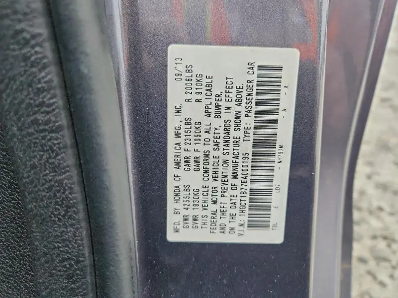 2014 HONDA ACCORD EX  