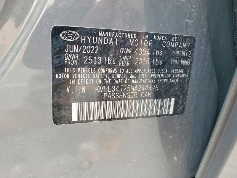2022 HYUNDAI SONATA LIMITED  