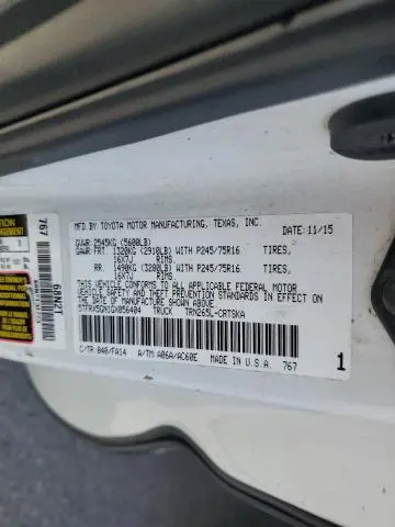 2016 TOYOTA TACOMA ACCESS CAB