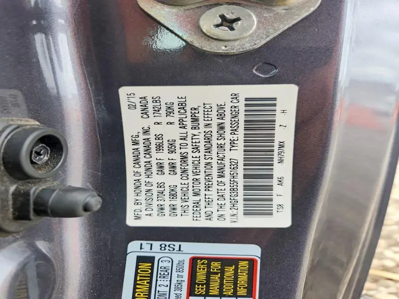 2015 HONDA CIVIC LX  