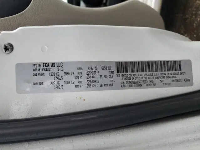 2019 DODGE GRAND CARAVAN SE  