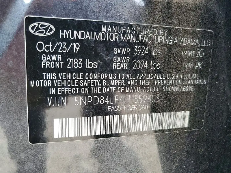 2020 HYUNDAI ELANTRA SEL  