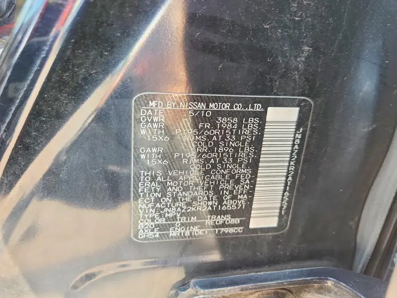 2010 NISSAN CUBE 1.8  