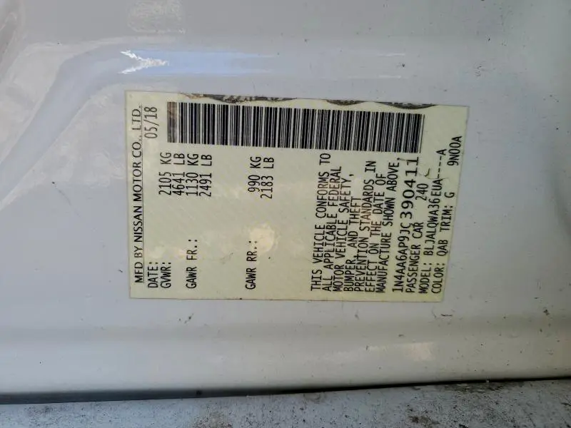 2018 NISSAN MAXIMA 3.5S  