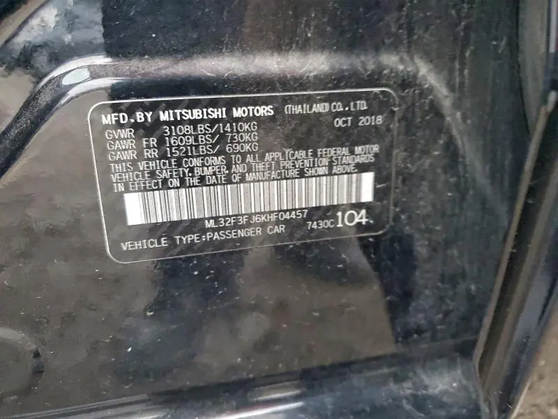 2019 MITSUBISHI MIRAGE G4 ES  