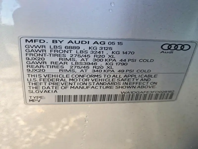 2015 AUDI Q7 PRESTIGE  