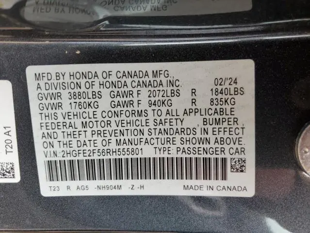 2024 HONDA CIVIC SPORT  