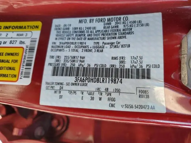 2020 FORD FUSION SE