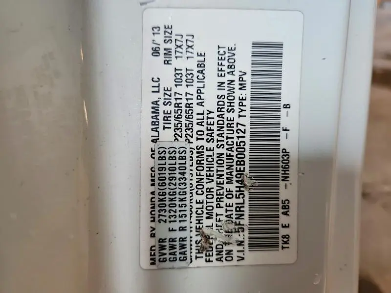 2014 HONDA ODYSSEY EX  