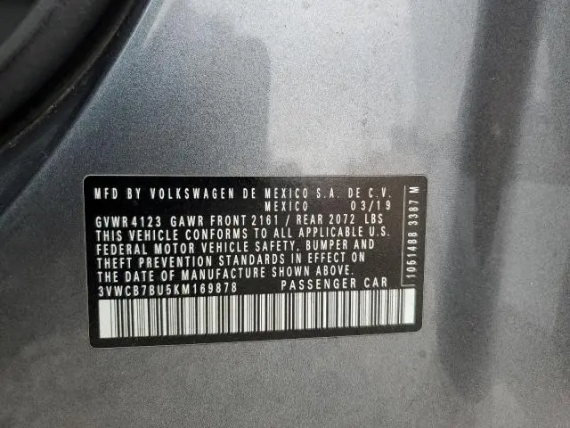 2019 VOLKSWAGEN JETTA S  