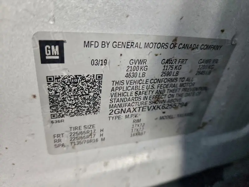 2019 CHEVROLET EQUINOX LT  