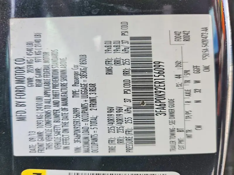 2014 FORD FUSION TITANIUM  