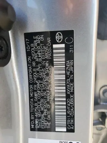 2018 TOYOTA CAMRY L  