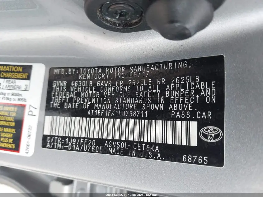 2017 TOYOTA CAMRY SE