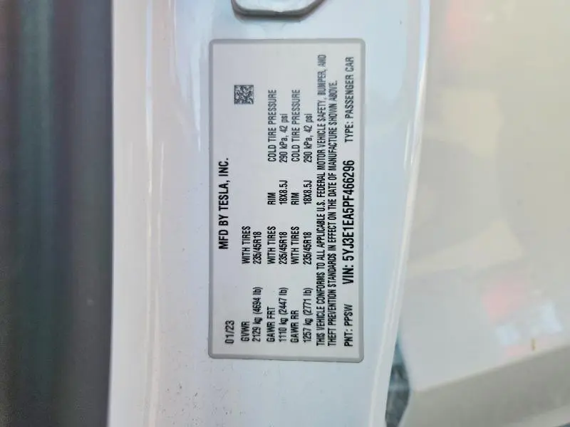 2023 TESLA MODEL 3   