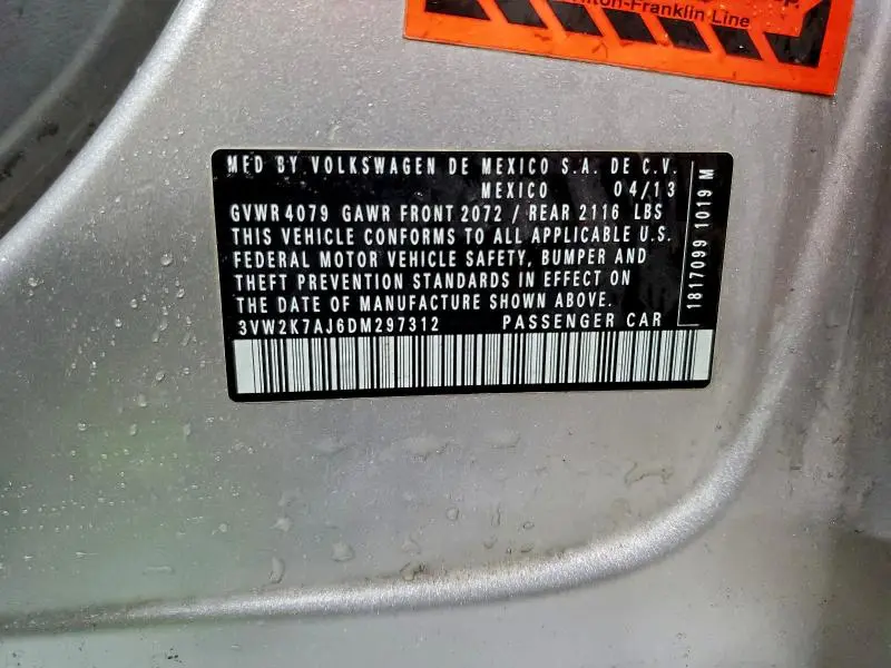 2013 VOLKSWAGEN JETTA BASE  