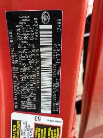 2020 TOYOTA CAMRY XSE