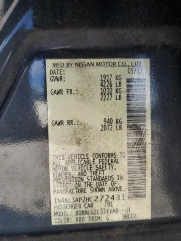 2017 NISSAN ALTIMA 2.5  