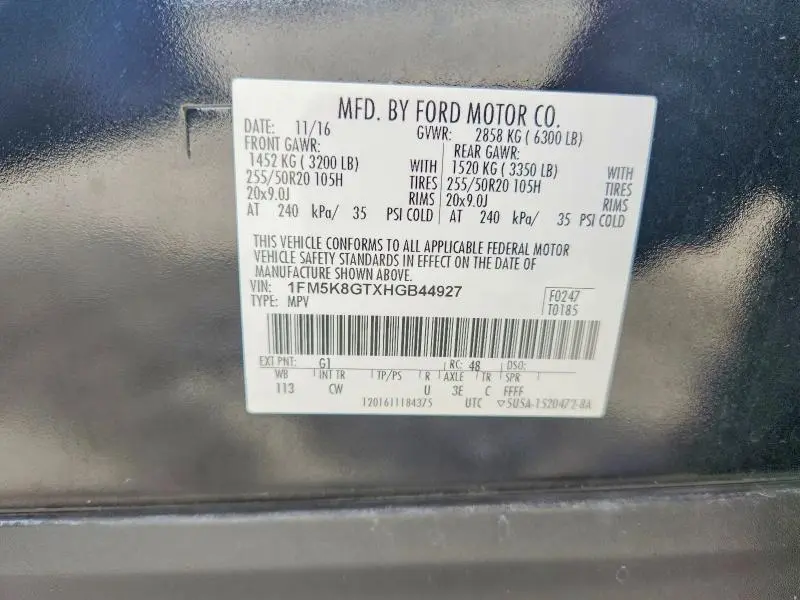 2017 FORD EXPLORER SPORT  
