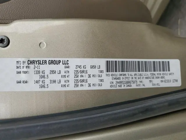 2011 CHRYSLER TOWN & COUNTRY TOURING  