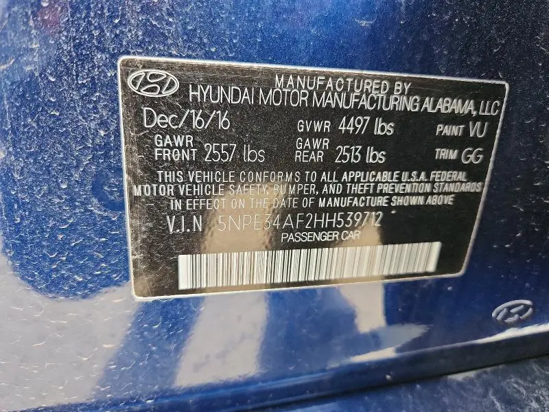 2017 HYUNDAI SONATA SPORT  