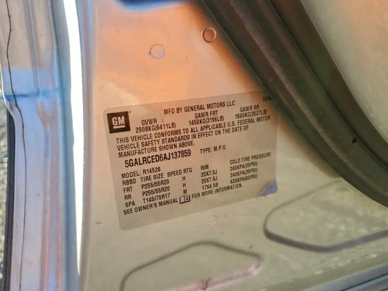 2010 BUICK ENCLAVE CXL  