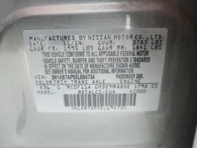 2014 NISSAN SENTRA S  