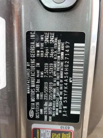 2017 KIA SORENTO SX  