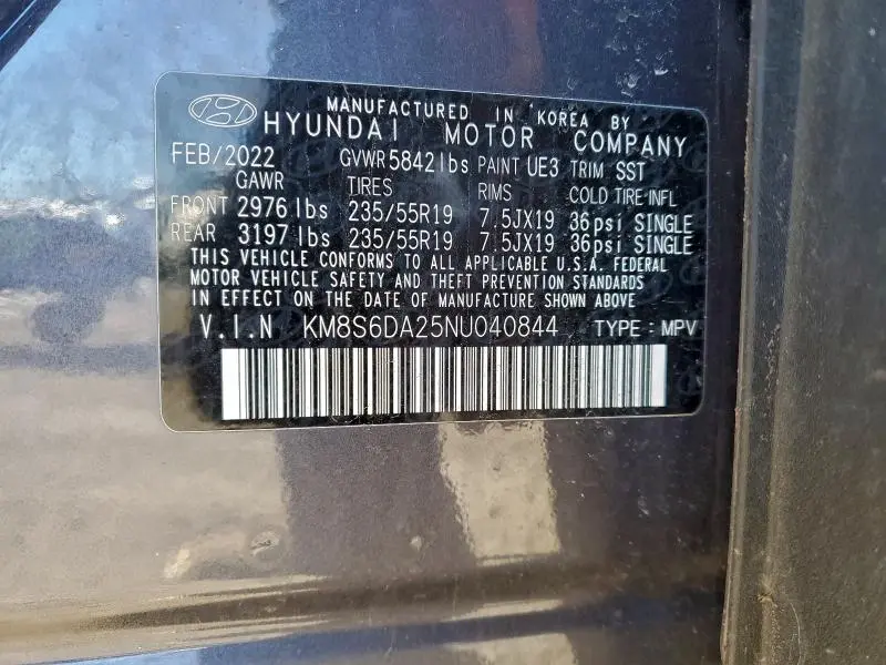 2022 HYUNDAI SANTA FE SEL  