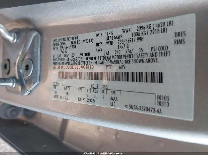 2018 FORD ESCAPE SE