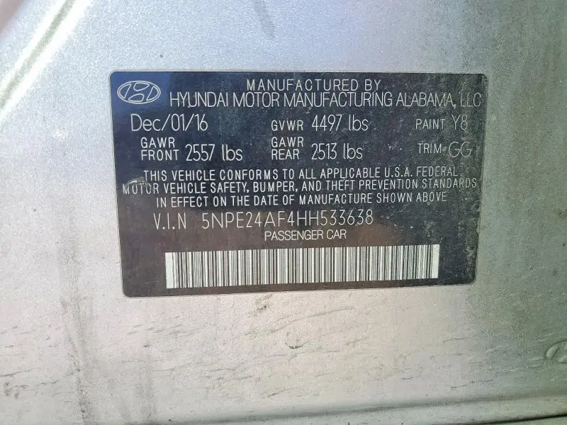 2017 HYUNDAI SONATA BASE  