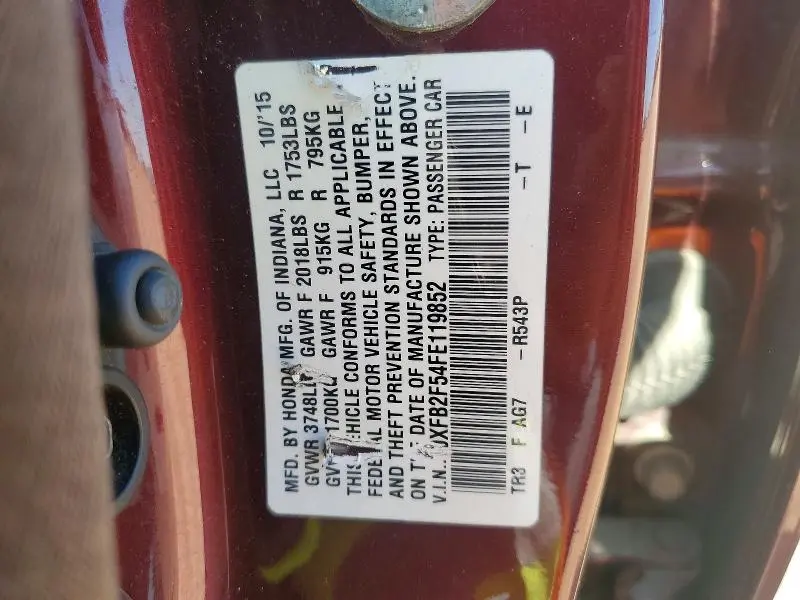 2015 HONDA CIVIC LX  
