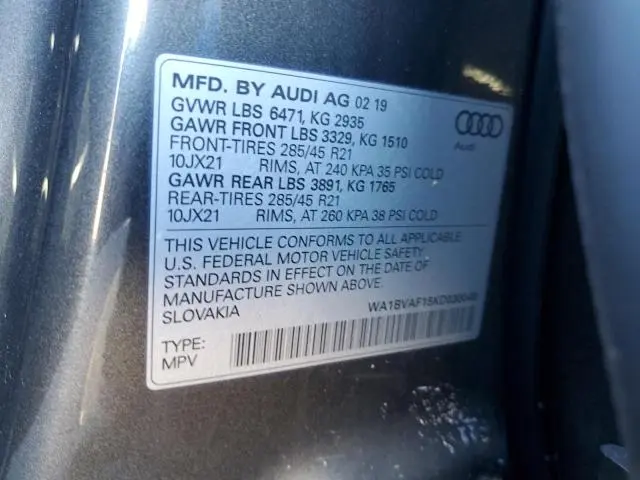 2019 AUDI Q8 PREMIUM PLUS  