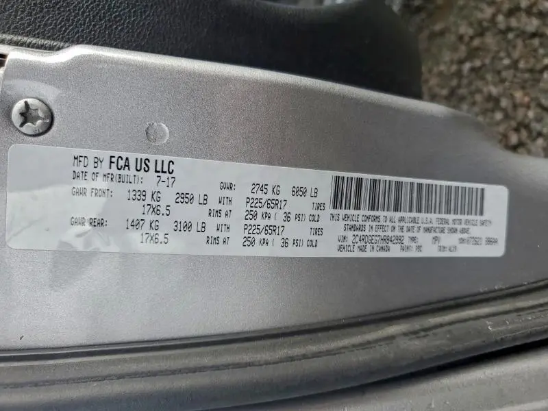 2017 DODGE GRAND CARAVAN GT  