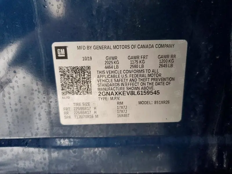 2020 CHEVROLET EQUINOX LT  