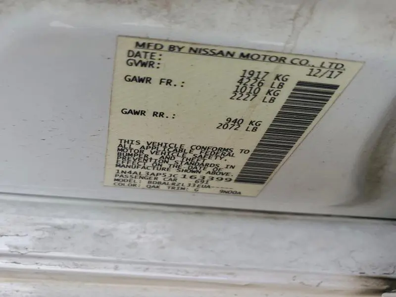 2018 NISSAN ALTIMA 2.5  