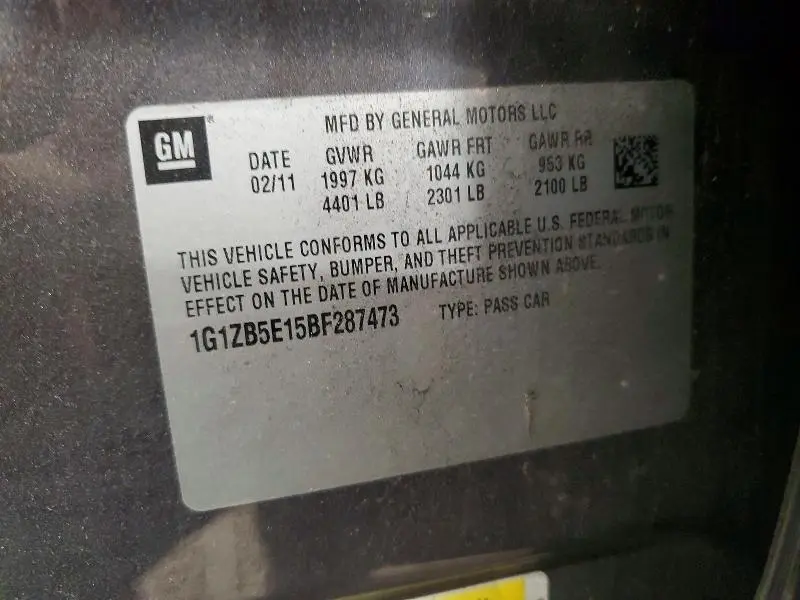 2011 CHEVROLET MALIBU LS  