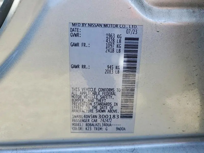2024 NISSAN ALTIMA SV  